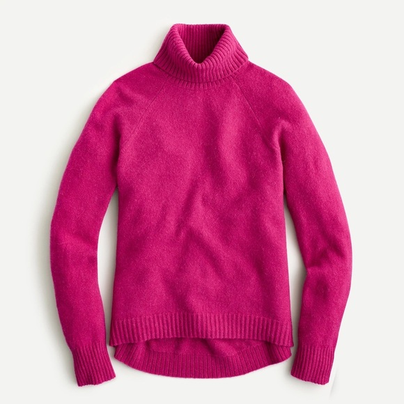 J. Crew Pink Wool Turtleneck Sweater Vibrant Knit - Picture 1 of 6